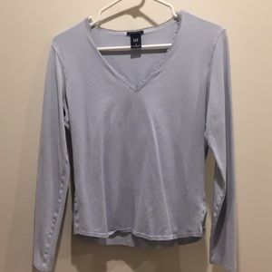 GAP Light Blue Vneck Long Sleeve Top